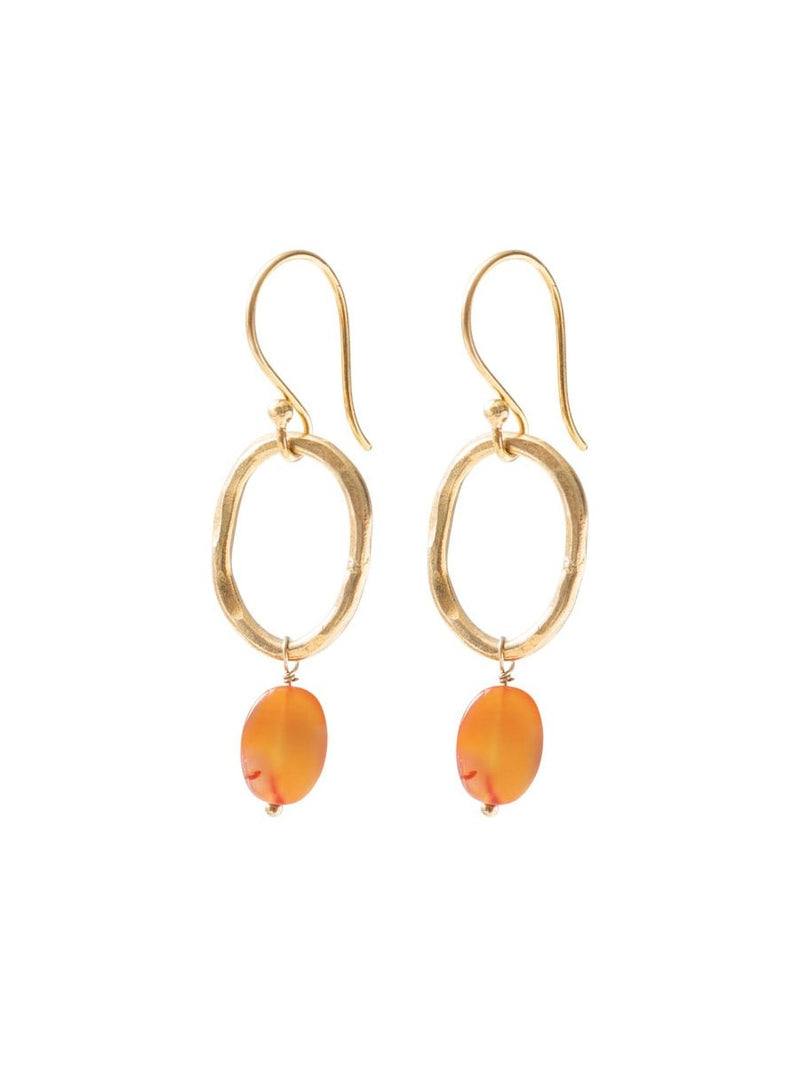 A Beautiful Story GRACEFUL carnelian gold earrings