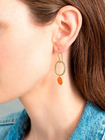 A Beautiful Story GRACEFUL carnelian gold earrings