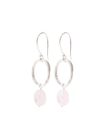 A Beautiful Story GRACEFUL rose quartz silver earrings
