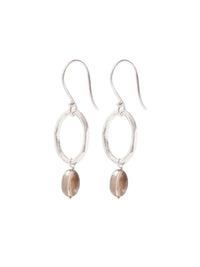 A Beautiful Story GRACEFUL smokey quartz silver earrings