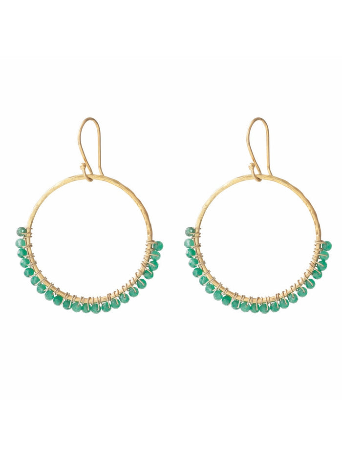A Beautiful Story KINDNESS aventurine gold earrings