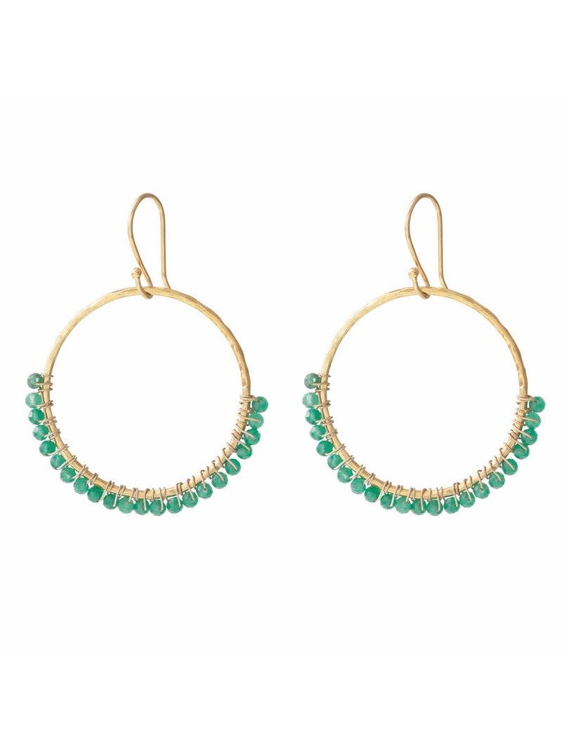 A Beautiful Story KINDNESS aventurine gold earrings