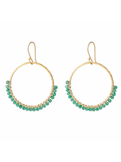A Beautiful Story KINDNESS aventurine gold earrings