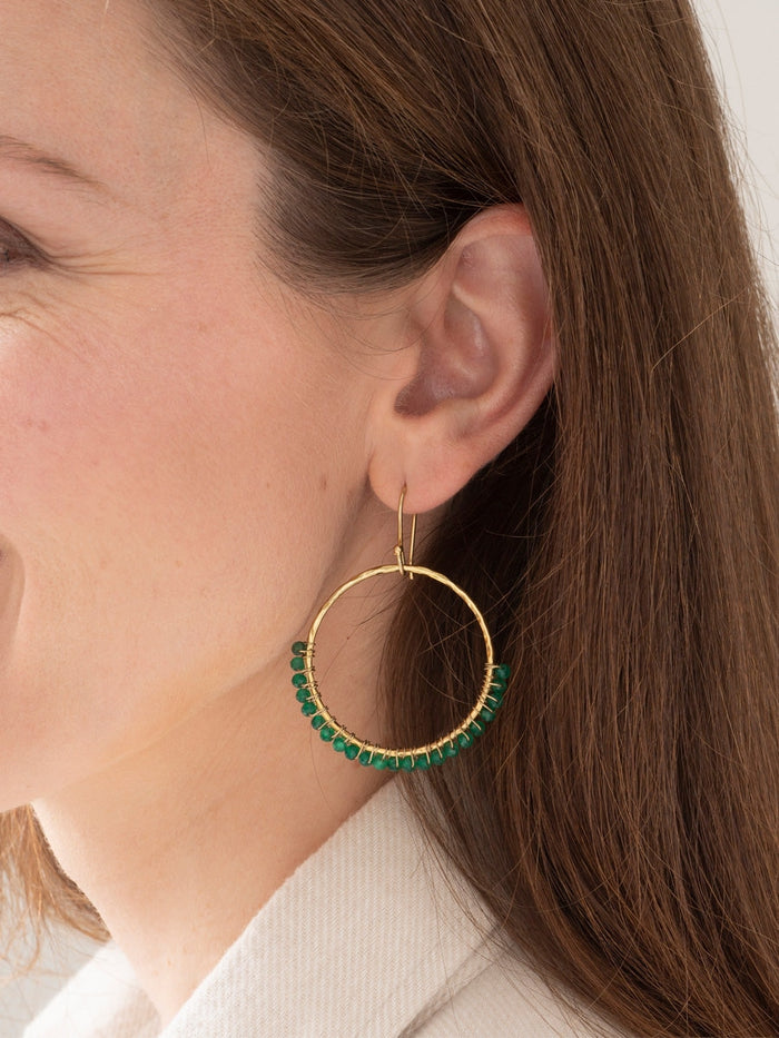 A Beautiful Story KINDNESS aventurine gold earrings