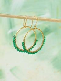 A Beautiful Story KINDNESS aventurine gold earrings