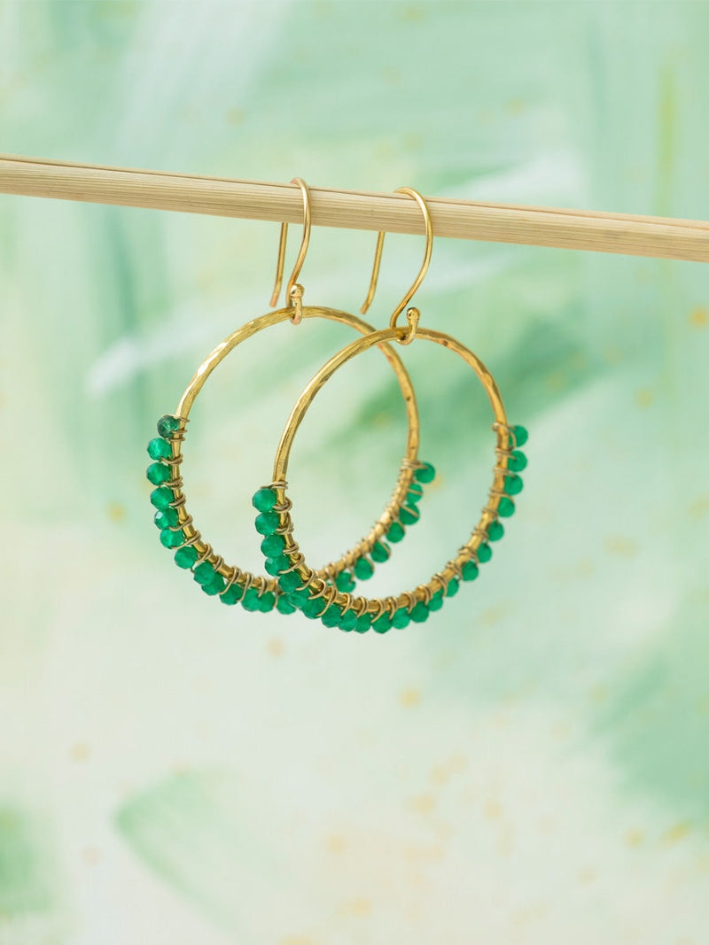 A Beautiful Story KINDNESS aventurine gold earrings