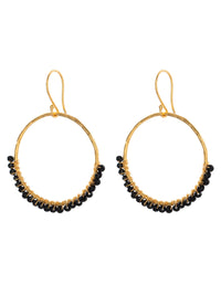 A Beautiful Story KINDNESS black onyx gold earrings