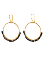 A Beautiful Story KINDNESS black onyx gold earrings