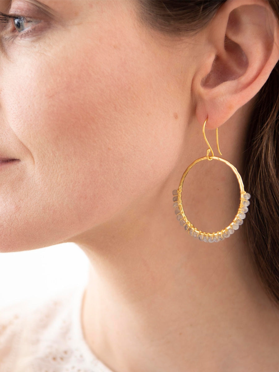 A Beautiful Story KINDNESS labradorite gold earrings