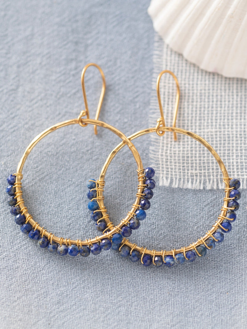 A Beautiful Story Kindness Lapis Lazuli Gold Earrings