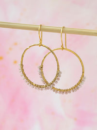 A Beautiful Story KINDNESS rose quartz gold earrings