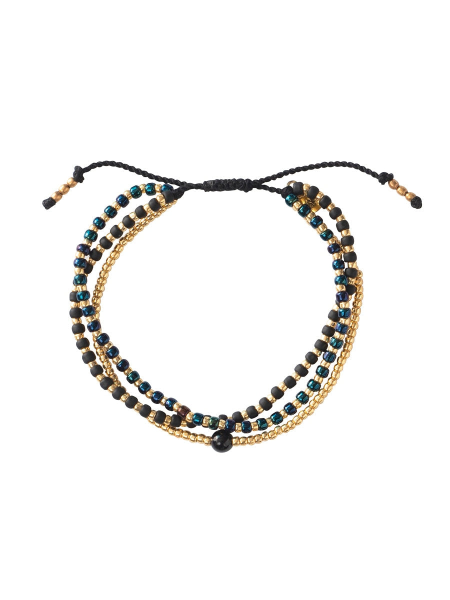A Beautiful Story LOYAL black onyx gold bracelet