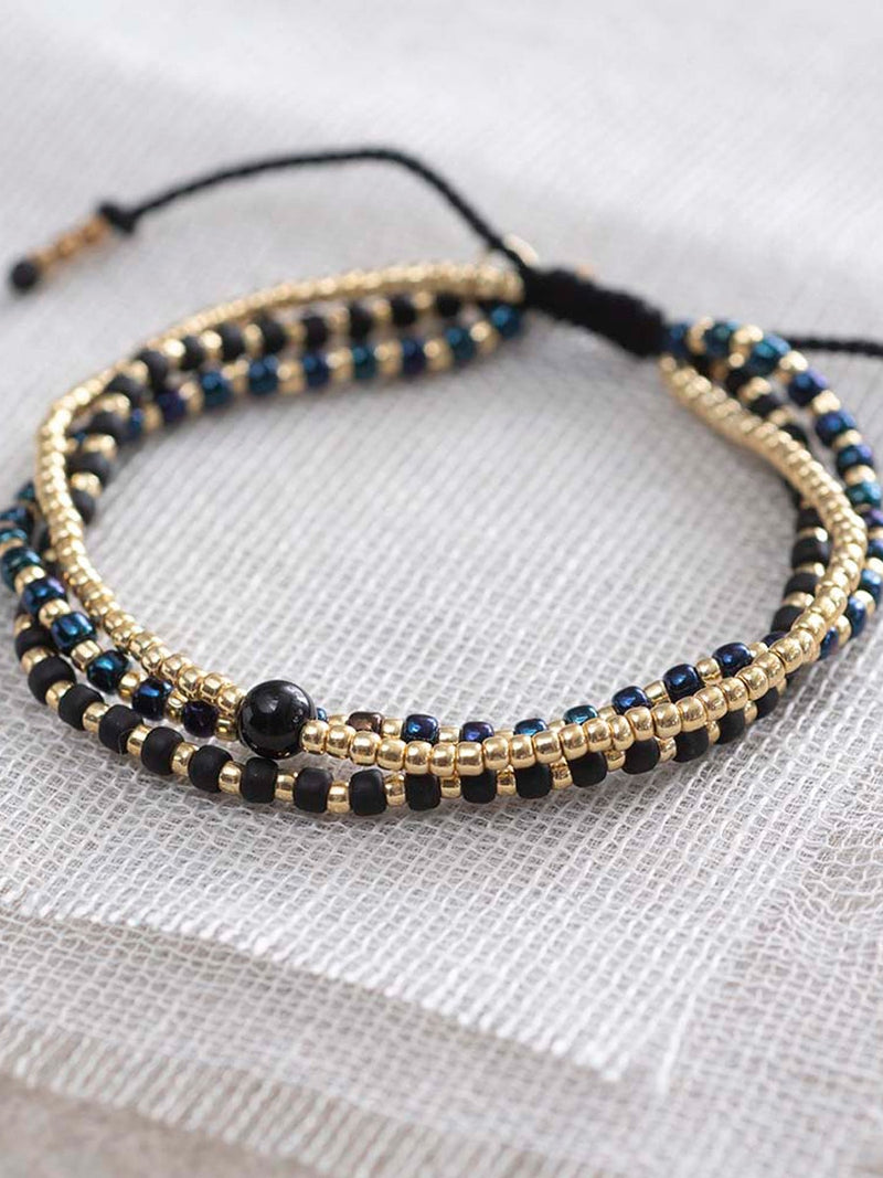 A Beautiful Story LOYAL black onyx gold bracelet