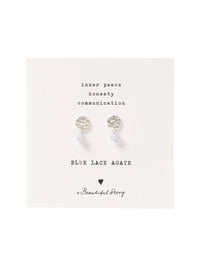 A Beautiful Story MINI COIN blue lace agate silver earrings