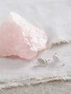 A Beautiful Story MINI COIN rose quartz silver earrings