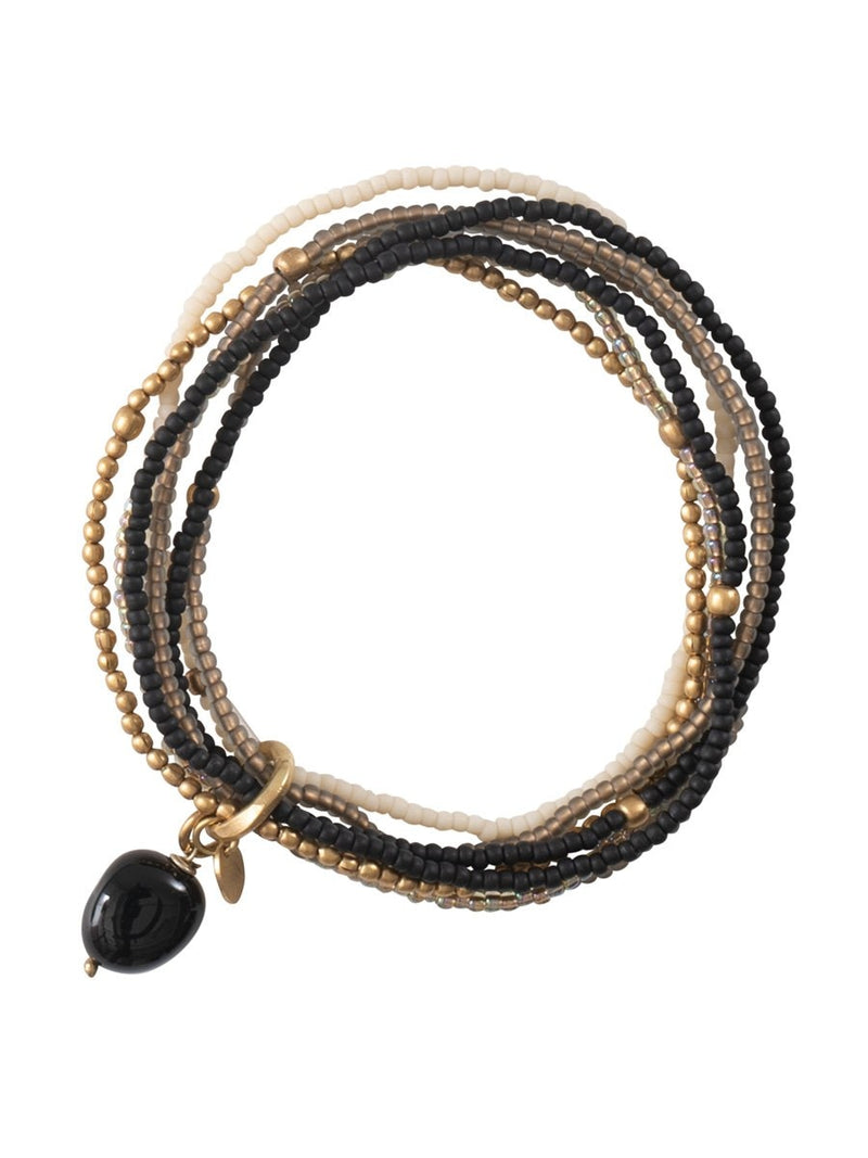 A Beautiful Story NIRMALA black onyx gold bracelet
