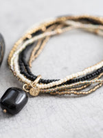 A Beautiful Story NIRMALA black onyx gold bracelet