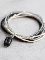 A Beautiful Story NIRMALA black onyx silver bracelet