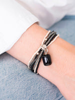 A Beautiful Story NIRMALA black onyx silver bracelet