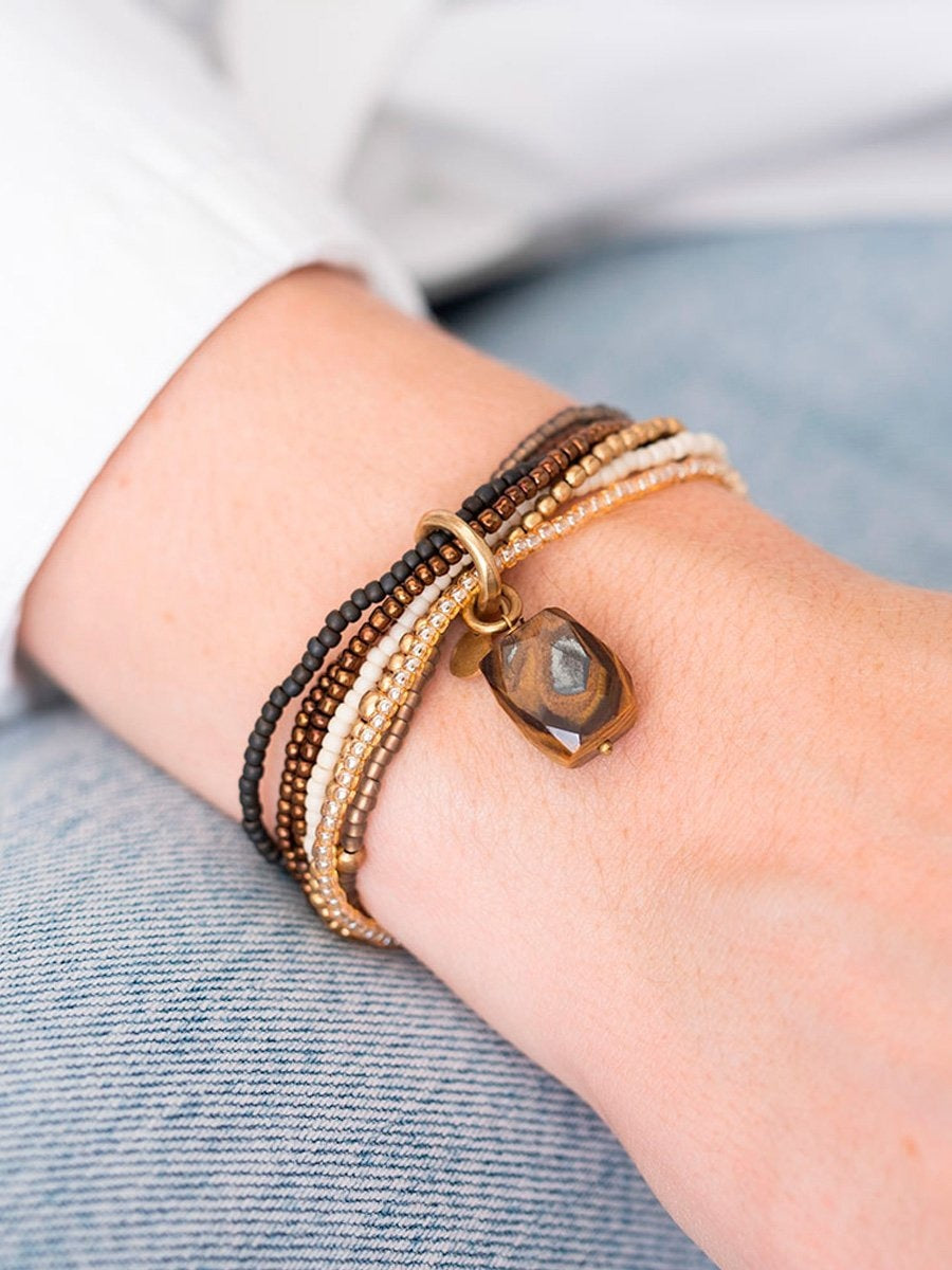 A Beautiful Story NIRMALA tiger eye gold bracelet