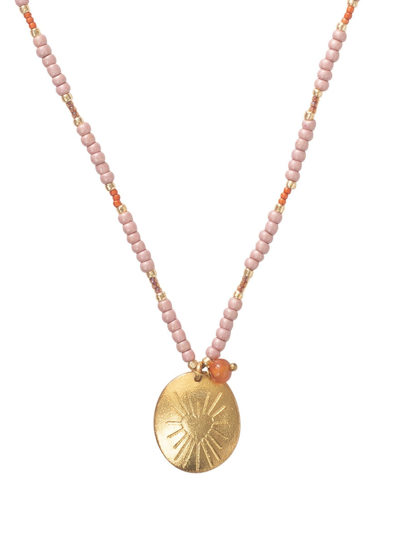 A Beautiful Story Prayer Carnelian Gold Necklace