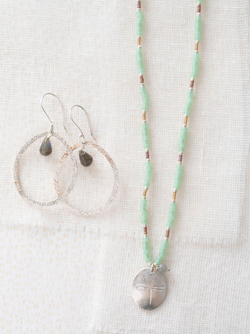 A Beautiful Story Prayer Labradorite Silver Necklace
