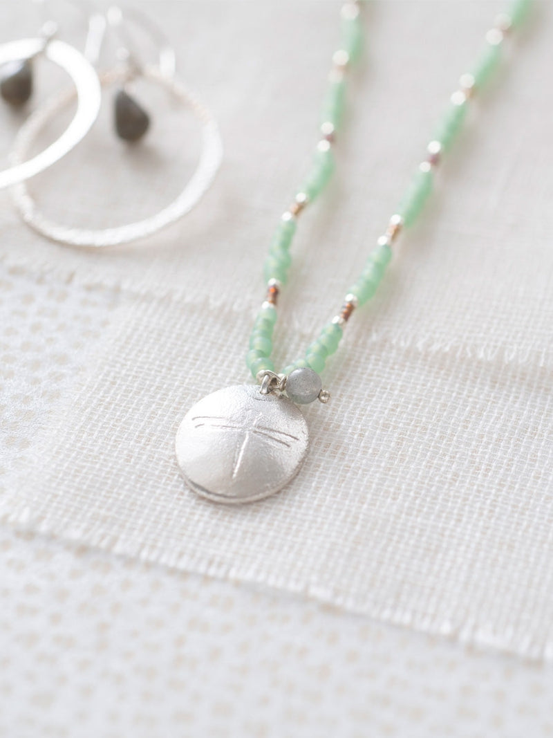 A Beautiful Story Prayer Labradorite Silver Necklace