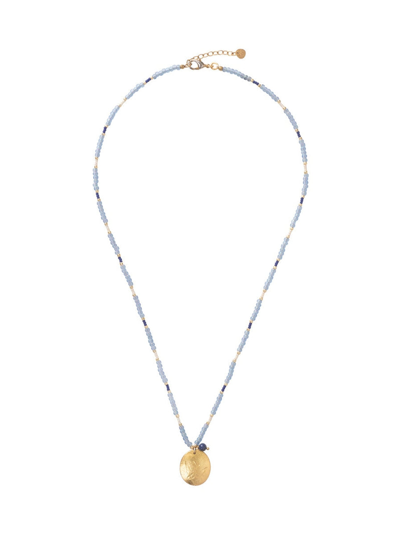 A Beautiful Story Prayer Lapis Lazuli Gold Necklace