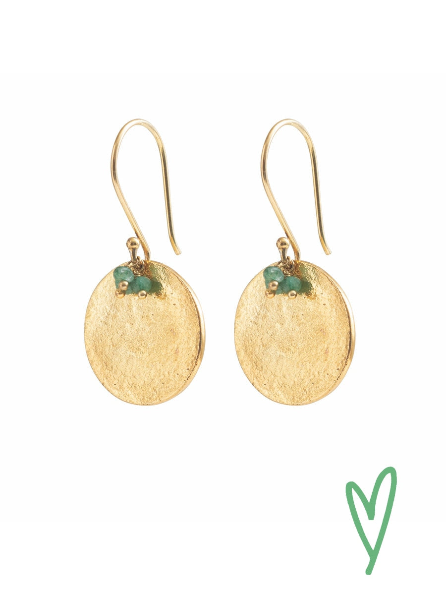 A Beautiful Story PRECIOUS aventurine gold earrings