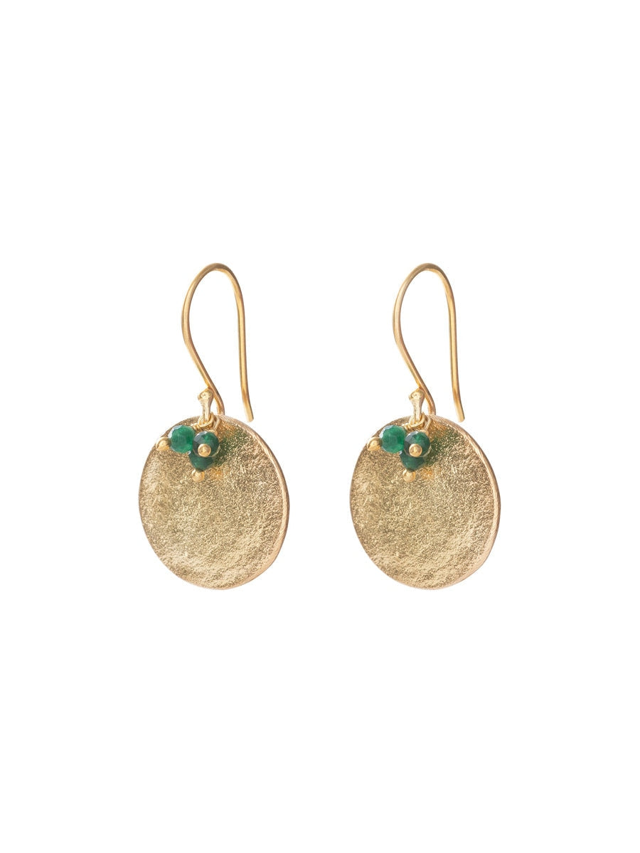 A Beautiful Story Precious Aventurine Gold Earrings