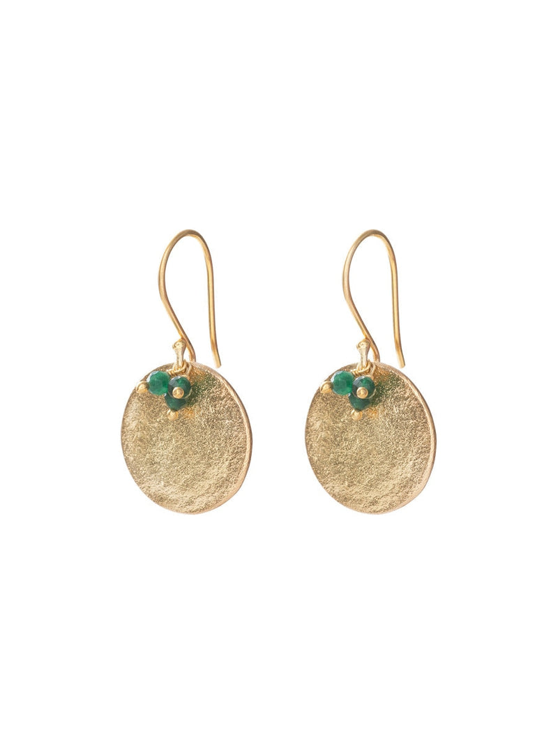 A Beautiful Story Precious Aventurine Gold Earrings