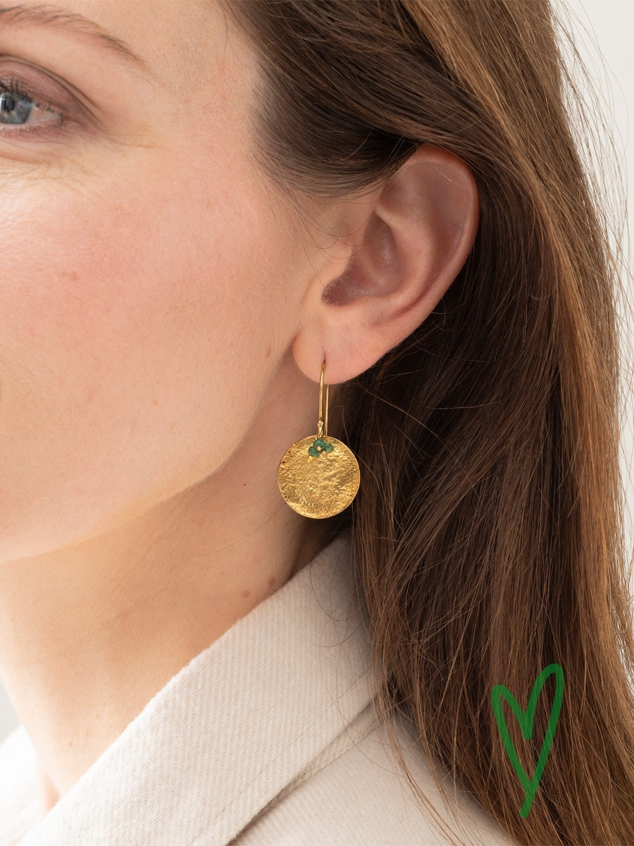 A Beautiful Story PRECIOUS aventurine gold earrings