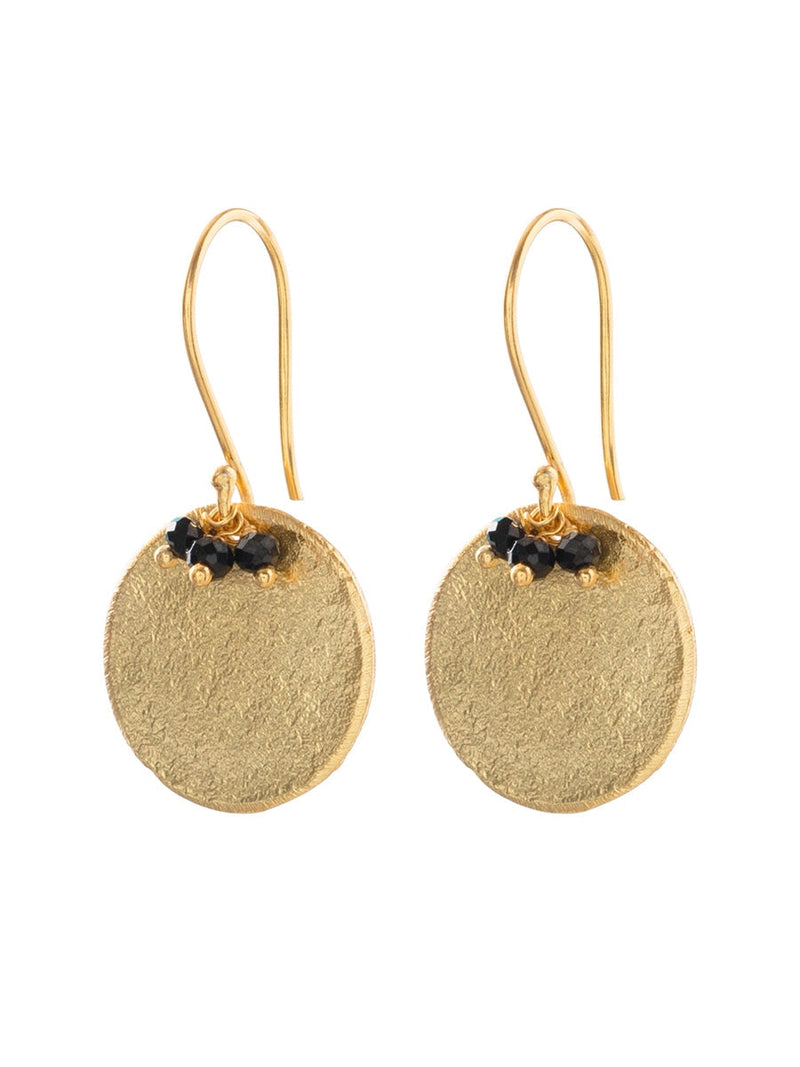 A Beautiful Story PRECIOUS black oonyx gold earrings