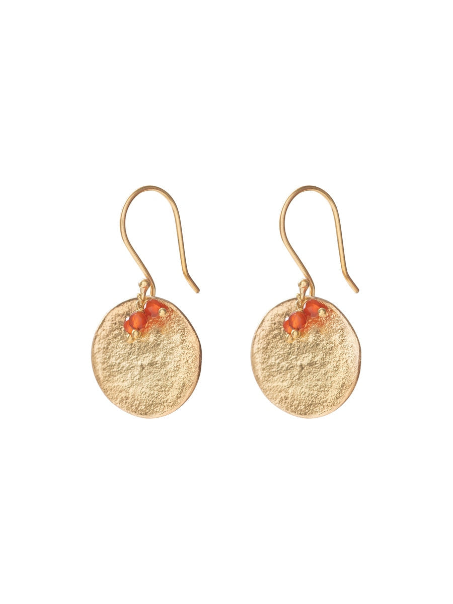 A Beautiful Story Precious Carnelian Gold Earrings