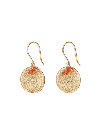 A Beautiful Story Precious Carnelian Gold Earrings