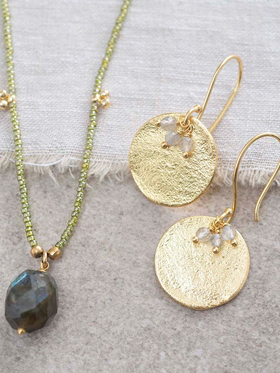 A Beautiful Story PRECIOUS labradorite gold earrings