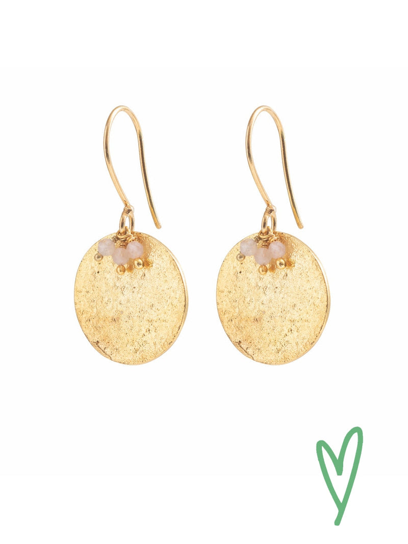 A Beautiful Story PRECIOUS rose quartz gold earrings