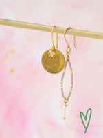 A Beautiful Story PRECIOUS rose quartz gold earrings