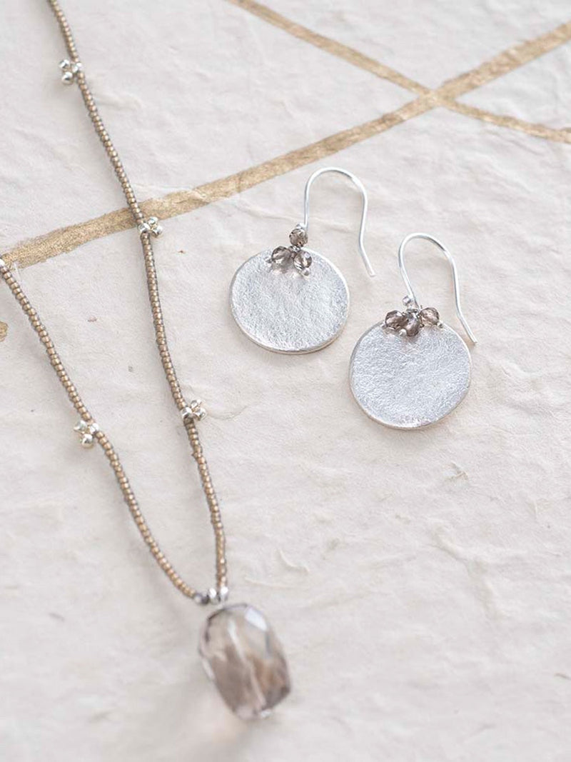 A Beautiful Story PRECIOUS smokey quartz silver earrings