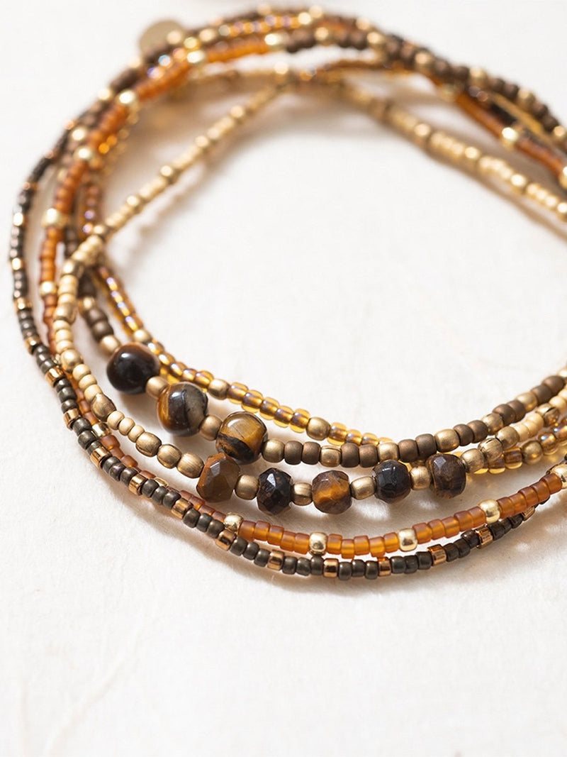 A Beautiful Story TOGETHER tiger eye gold bracelet