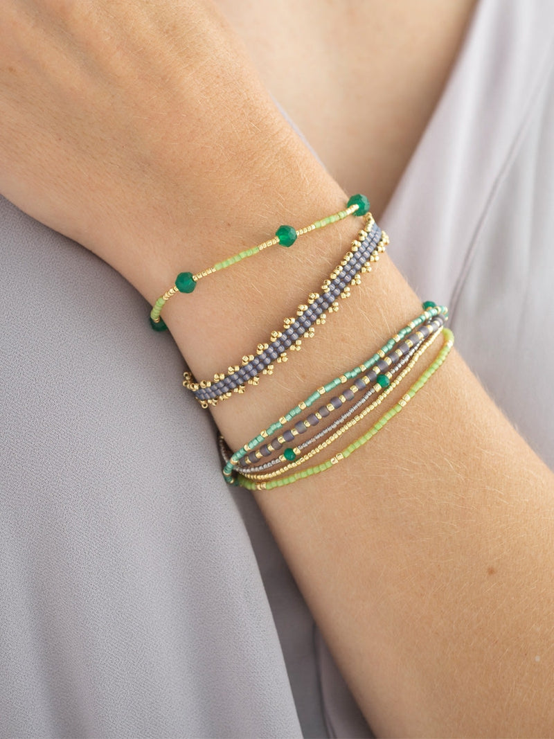 A Beautiful Story Warrior Aventurine Gold Bracelet