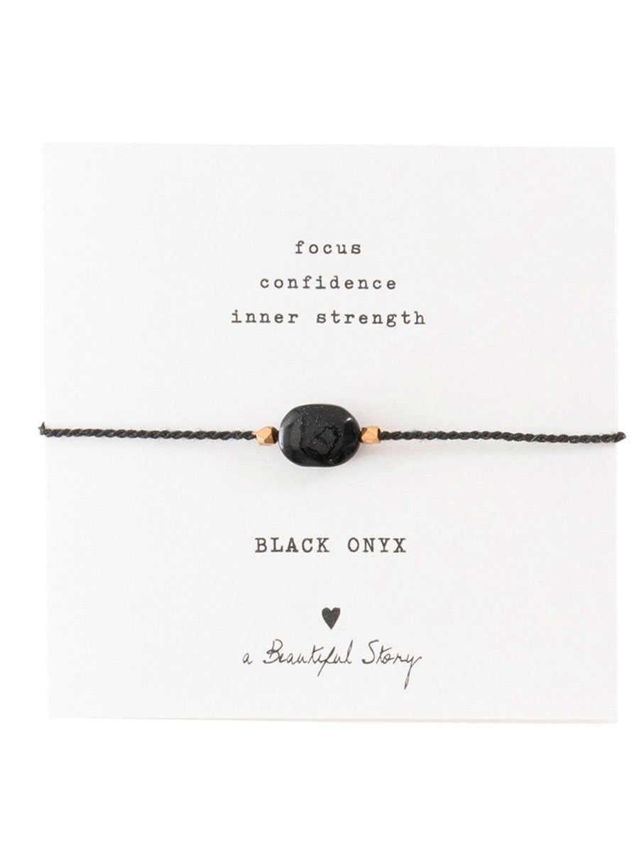 A Beautiful Storyn Black Onyx Gemstone Card. 