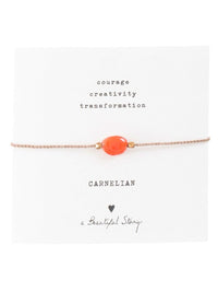 A Beautiful Storyn Carnelian Gemstone Card. 