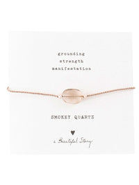 A Beautiful Storyn Smokey Quartz Gemstone Card. 