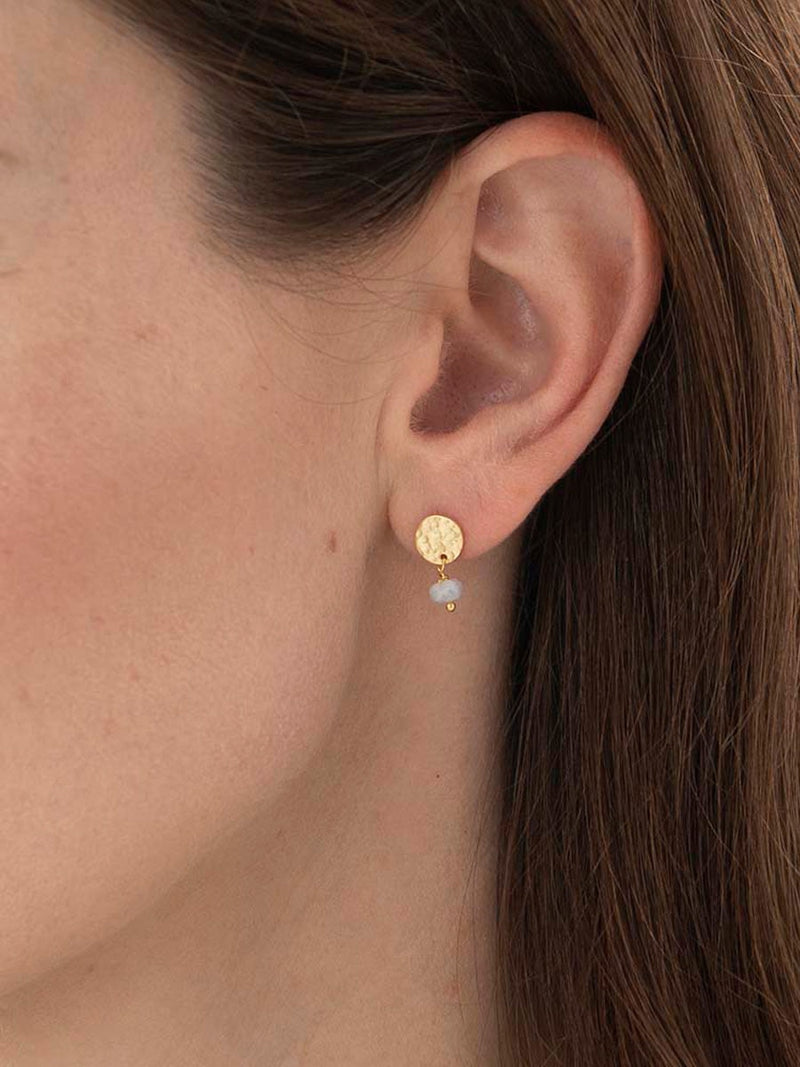A Beautiful Story MINI COIN moonstone gold earrings