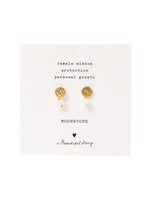 A Beautiful Story MINI COIN moonstone gold earrings