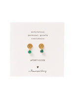 A Beautiful Story MINI COIN aventurine gold earrings