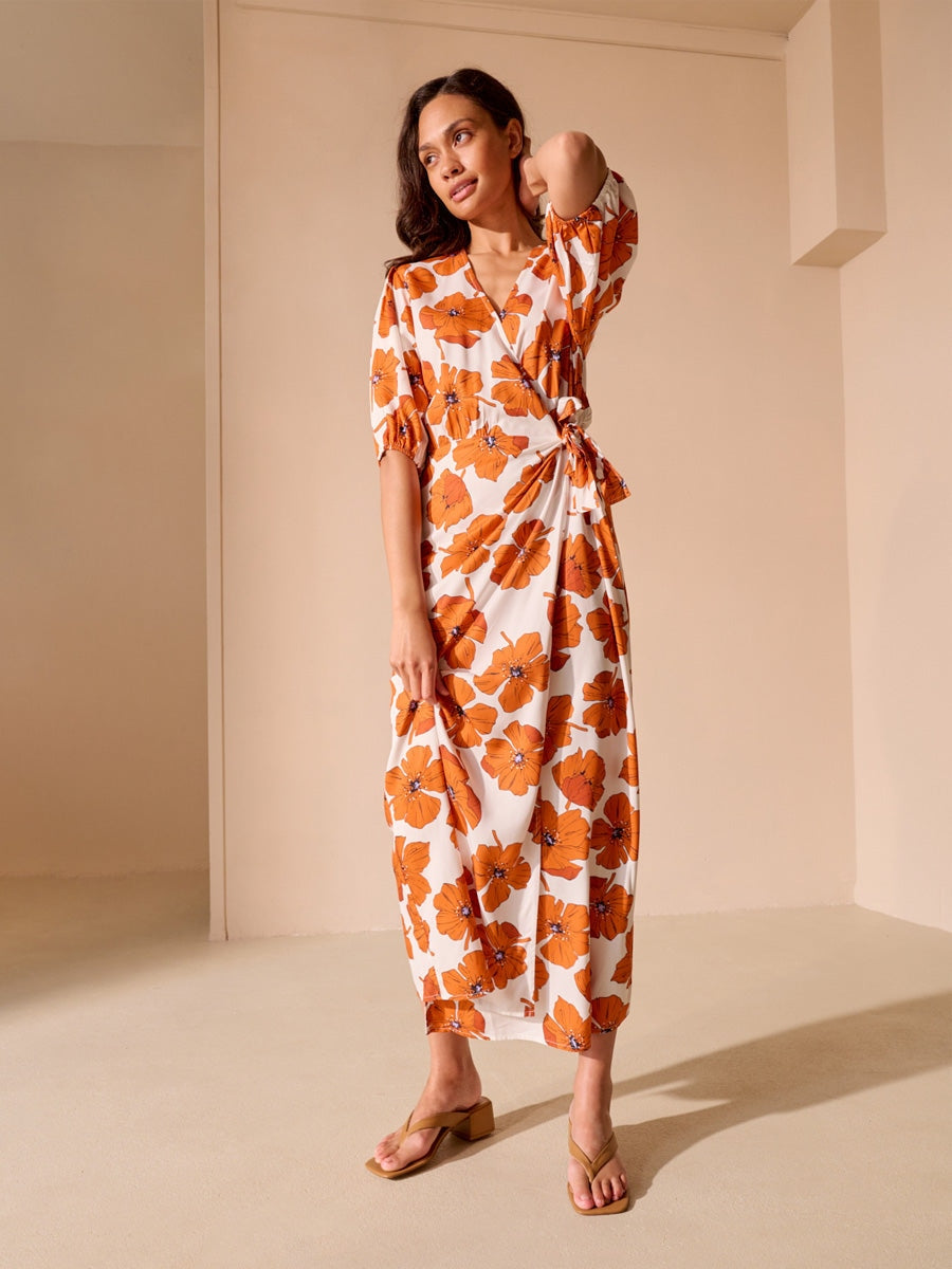 Another Label Camille Dress Pumpkin Flower