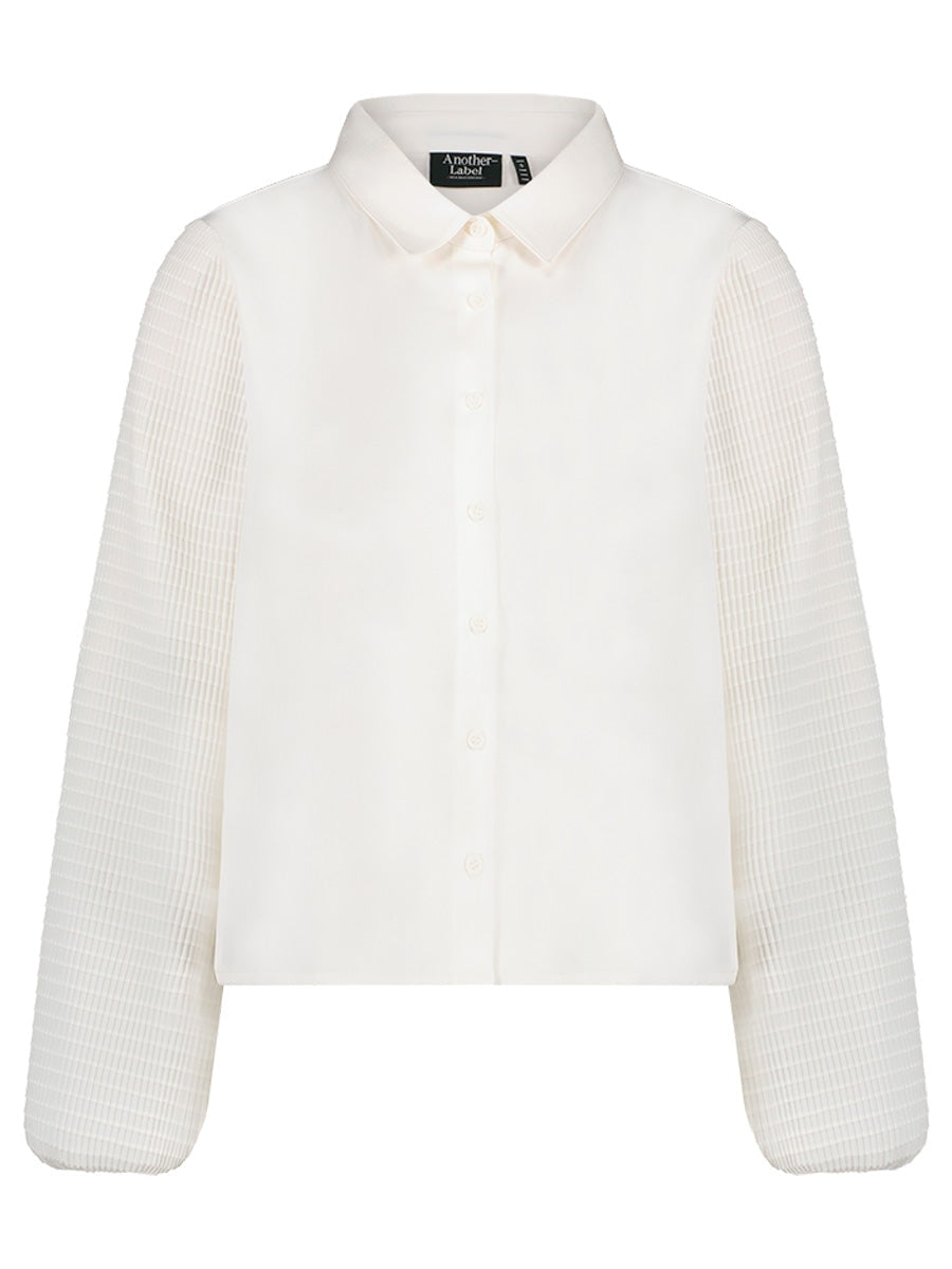 Another Label Macy Pleated Shirt Off White