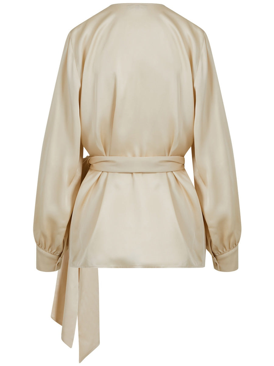 Coster Copenhagen Blouse with wrap effect Creme